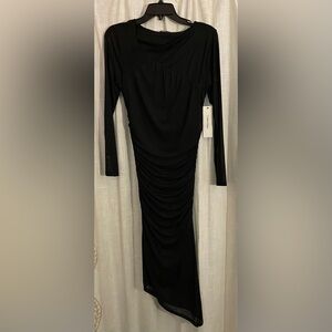Calvin Klein Elegant Black Long Sleeve Dress